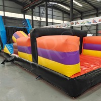 Parcours d'obstacles gonflable commercial, château gonflable avec toboggan, protection UV, ignifuge, imperméable, installation facile, personnalisable