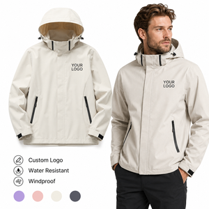 Lightweight Outdoor Windbreaker Jacket Custom Printed Logo Breathable Waterproof <b>Coat</b> For Hiking Camping And Travel - Product Image 1