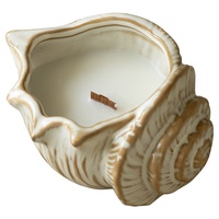 Pot à bougie en céramique Dehua en forme de coquillage, style moderne, pour aromathérapie, décoration d'intérieur, semi-artisanal, vendu en gros, personnalisable