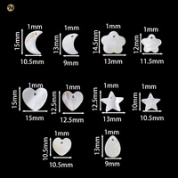Breloques en nacre blanche en forme de cœur, étoile, lune, goutte d'eau et fleur pour bijoux