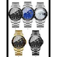 Jam Tangan BINBOND Fashion Ultra-tipis Bisnis Pria Quartz Olahraga Pembesar Kalender Bercahaya Malam Tahan Air Mewah Baja