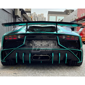 Alerón trasero de fibra de carbono seca estilo LP750 SV con tapa base para Lamborghini Aventador LP700 LP740 LP750 2011-2022 - Product Image 4