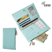 Portefeuille de voyage professionnel en cuir véritable avec blocage RFID pour cartes de crédit et passeport – Vente en gros
