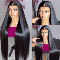 Wig rambut manusia Vietnam 300 Densité 40 inci, rambut lurus, tanpa lem, 40 inci.