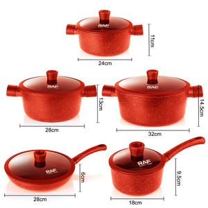 RAF 5pcs Non Stick Cookware Set Juego De Cocina for Gas Induction Ceramic <b>Stoves</b> With Frying Pan and Casserole Milk Pans R.80002 - Product Image 6