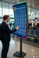 Écran tactile incurvé vertical Yingtouch de 65 pouces, machine publicitaire haute définition, écran interactif pour la recherche en magasin, affichage commercial