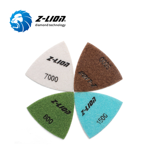 Z-LION 93*93*93mm Tampons de polissage triangulaires en diamant, tampons de ponçage triangulaires pour <span class=keywords><strong>verre</strong></span>, pour béton, granit, marbre, <span class=keywords><strong>verre</strong></span> - Product Image 1