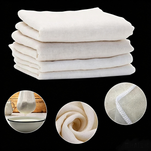 Sacs filtrants à fromage réutilisables en tissu de coton mousseline 100% premium, non blanchis, ultra-fins - Product Image 4