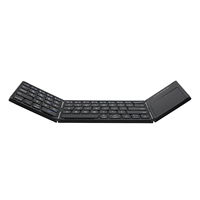 Clavier sans fil USB-C pliable à trois volets portable avec pavé tactile sensible pour iPad, iPhone, smartphone, ordinateur portable, tablette