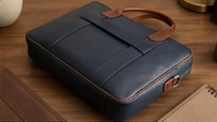Sac pour ordinateur portable en cuir de vachette pleine fleur fait main, sacoche d'affaires unisexe