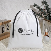 Grand sac à cordon en sergé de coton écologique pour chaussures de sport sac à main personnalisé imprimé logo cosmétique portefeuille sac à main pochette d'emballage
