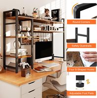 Étagère de rangement pour bureau, support d'écran d'ordinateur, bibliothèque de bureau, étagère de rangement pour la maison et le bureau, organisateur de table en bois, étagère de comptoir