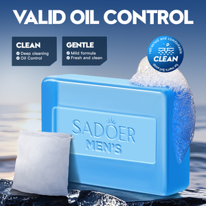 Savon Solide 3-en-1 Contrôle Sébum Hommes Adultes Marque Blanche 100g Formule Douce Nettoyage Profond Hydratant Soin Peau Fait Main Visage Mains - Product Image 2