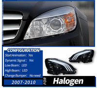 Ensemble de phares LED pour Mercedes Benz Classe C W204 2007 2010, lentille de projecteur améliorée pour C200 C260 C300
