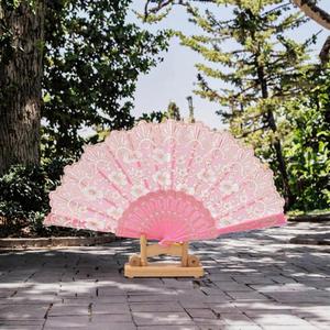 Abanico Plegable Floral al por Mayor para Mujer, Regalos Personalizados para Bodas, Diseño de Encaje Colorido, Abanicos Plegables de Plástico - Product Image 2