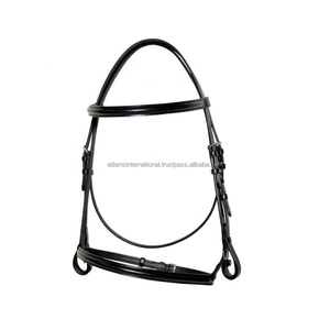 Bride de cheval en cuir de qualité supérieure avec une bande de sourcils cousue fantaisie et une bande de nez cousue - Product Image 2