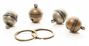 Metall Handwerk Katze Hund Halsband Glocken Messing Glocken für Halsband Hund Charm Glocken Haustier Anhänger mit Schlüssel ringen für Halsbänder Halskette - Product Image 2