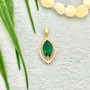 Pendentif Goutte d'eau en Zircon Plaqué Or, Breloque de Collier en Cristal, Bijou Quotidien 1234567, Origine Yiwu, Sertissage Clos Solitaire - Product Image 4