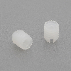 Dado in nylon. Bianco. Filettatura M4. Foro da 8 mm. Inserisci nella testa. - Product Image 1