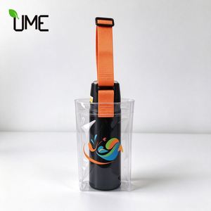 Clear Pvc <b>Water</b> Holder Bag Adjustable Woven Shoulder Strap Transparent Bottle Carry <b>Pouch</b> Custom Logo for Outdoor Sports - Product Image 1