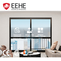 Fenêtre coulissante EEHE en aluminium certifiée NFRC, insonorisée, étanche, à double vitrage, avec cadre en grille d'aluminium