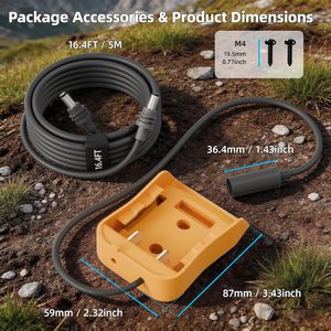 Starlink Mini 20V DC Power Tool Battery <b>Adapter</b> Converter Waterproof 16.4FT Starlink Mini DC Power Cable - Product Image 2