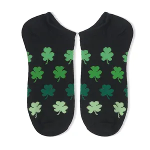 Hot Sale St Patricks Day Socks Green Socks Stretchable Clover Ankle Invisible Socks Dress Men Digital Print Picture Knitted