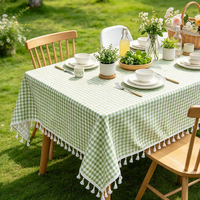 Nappe extra longue en coton et lin 150x260 cm, tissage écossais américain de qualité supérieure, durable pour les grands banquets et les tables de cuisine/salle à manger