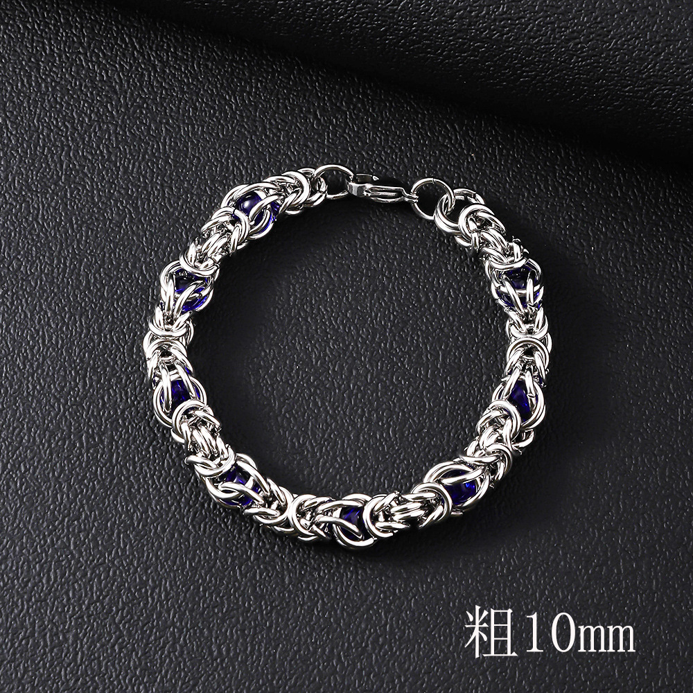 Bracciale di perline blu reale da 10mm