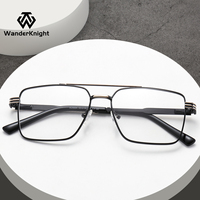 Monturas de Gafas para Hombre de Estilo Ejecutivo con Diseño Nuevo, Bloqueo de Luz Azul, Bisagra Sólida, Cuadradas Clásicas, para Todo Tipo de Rostro