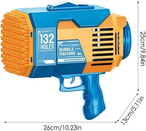Автоматический электрический пулемет Bubble Bazooka Blaster Shooter, игрушки для игр на открытом воздухе, 132 отверстия