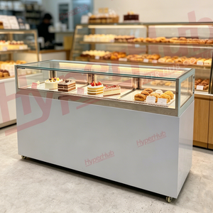 Vitrina Refrigerada Comercial de Vidrio Abierta de un Solo Nivel para Exhibición de Pasteles Enteros en Panaderías Modernas de Alta Gama - Product Image 1