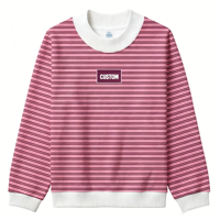 Sweat-shirt fin à col montant rayé décontracté pour le printemps