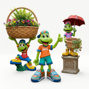 Statue de grenouille Jerry pour jardin, décoration extérieure, figurine en plastique pour cour, patio, salon et décoration intérieure - Product Image 1
