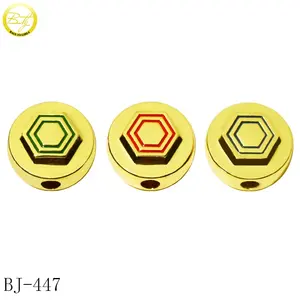 Zinc Alloy Square Shape Jewelry Beads Making Antique Brass Logo Adjuster Metal Beads For Men Bracelet