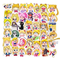 50 Pegatinas de Sailor Moon, Anime de Dibujos Animados, para Niñas, para Cuadernos, Mesas, Maletas, Computadoras Portátiles, Patinetas, Teléfonos
