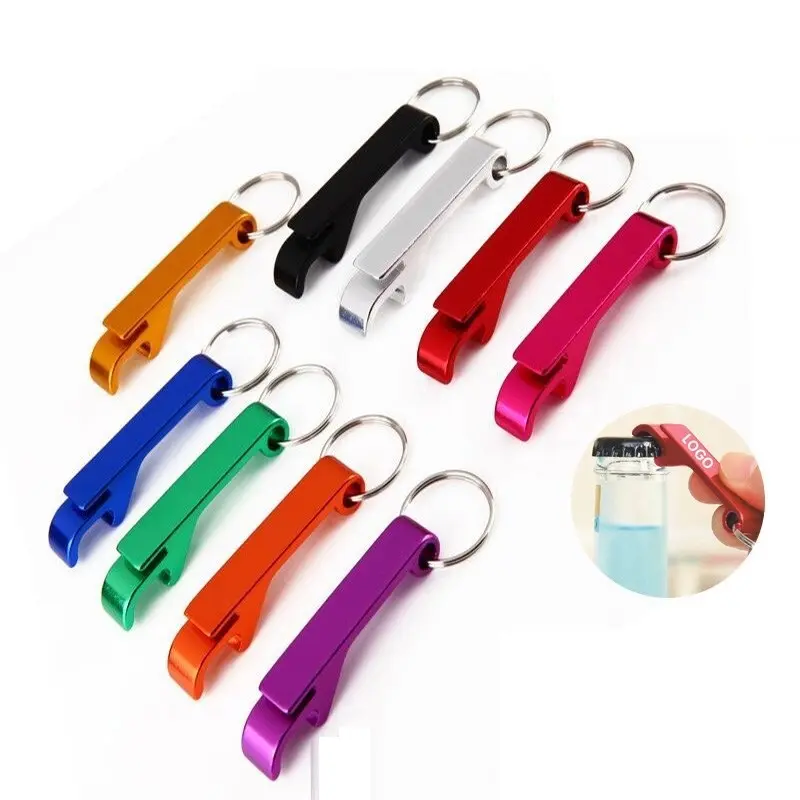 Ouvre-bouteille personnalisé porte-clés Mini ouvre-bouteille de bière portable en métal et alliage d'aluminium porte-clés cadeau promotionnel porte-clés anneau