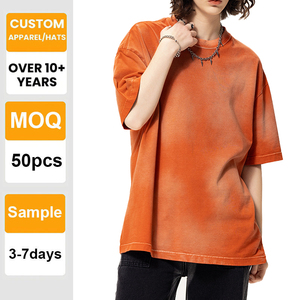 Camiseta Tie Dye con Logotipo Bordado Personalizado, 230GSM, Lisa, Hombros Caídos, Camiseta de Algodón Grueso para Impresión al por Mayor, Unisex - Product Image 1