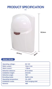 <span class=keywords><strong>Alarma</strong></span> detectora RIP con cable (DC12V) -Protección de seguridad reforzada - Product Image 5