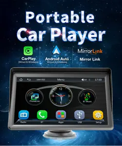 BQCC 7" HD Screen Wireless CarPlay Android Auto Portable Car Radio Stereo RDS/AM/BT/FM/DVR Beakup Camera Vehicle Media Player