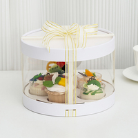 Vente directe d'usine, boîte à gâteau ronde transparente cylindrique pour cupcakes