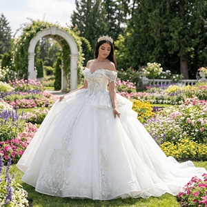 Vestido de Novia Elegante Wx99, Estilo Moderno, Encaje, Diseño Real, Lentejuelas, Cuentas, Cola Catedral, Jancember - Product Image 1