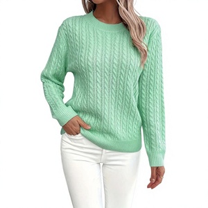 Nouveau pull décontracté pour femme à col rond 2026, couleur unie, 100 % coton, broderie logo avant, designs personnalisés, 300 GSM, provenance BD - Product Image 1
