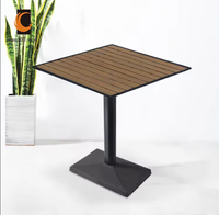 Table en teck 60x60cm, mobilier de restaurant en teck d'extérieur, plateau de table carré, table de jardin, table de restaurant