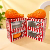 Jouet anti-stress TPR souple en forme de cuisse de poulet orange, à récupération lente, jouet sensoriel pour le bureau, accessoire de décompression