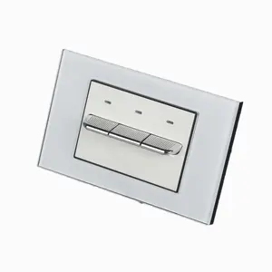 Interrupteur mural en verre trempé de type clavier de piano 118, standard américain, pour hôtel et maison - Product Image 1