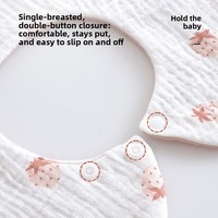 Bavoirs pour bébé en gaze de coton peigné 100% premium, ultra-doux, forme de fleur à pétales rotatifs à 360 degrés, pour nouveau-nés et nourrissons
