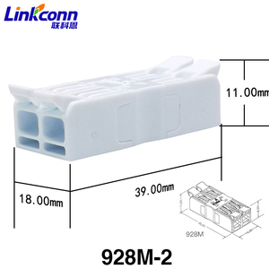 Bloques de terminales eléctricos Terminal rápido Conexión de alimentación Conectores de contacto de latón de 2 pines Conector de palanca compacto de terminal 928M-2 - Product Image 3