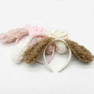 النساء البني الصلصال الكلب آذان أغطية الرأس مرن جرو الكلاب الأذن Hairbands وبر طارة الكلب سماعة أذن - Product Image 4