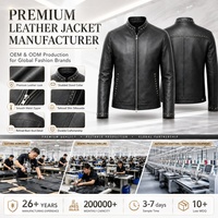 Veste en cuir noir pour homme de haute qualité, coupe ajustée, veste de motard, veste décontractée tendance